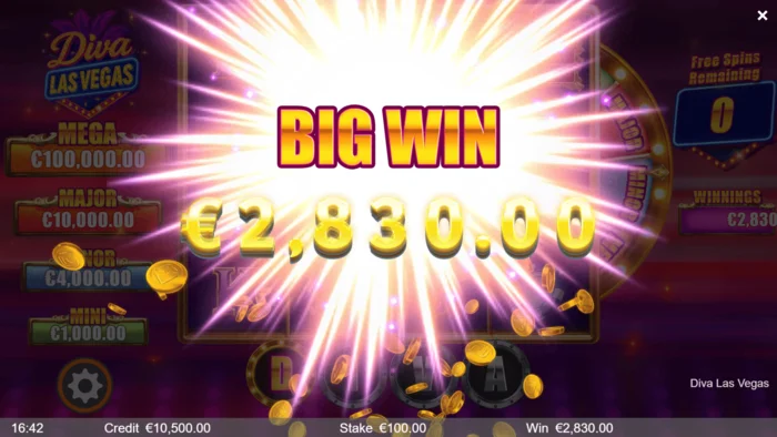 Diva Las Vegas - gros gain pendant les Free Spins